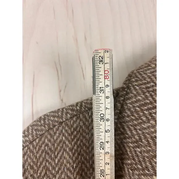 Lauren Ralph Lauren Wool Coat Brown Herringbone Button Front Women’s M - Picture 8 of 11